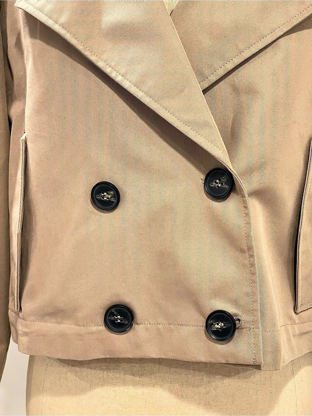 Zara Cropped Double-Breasted Jacket Brown Medium - Picture 6 of 11